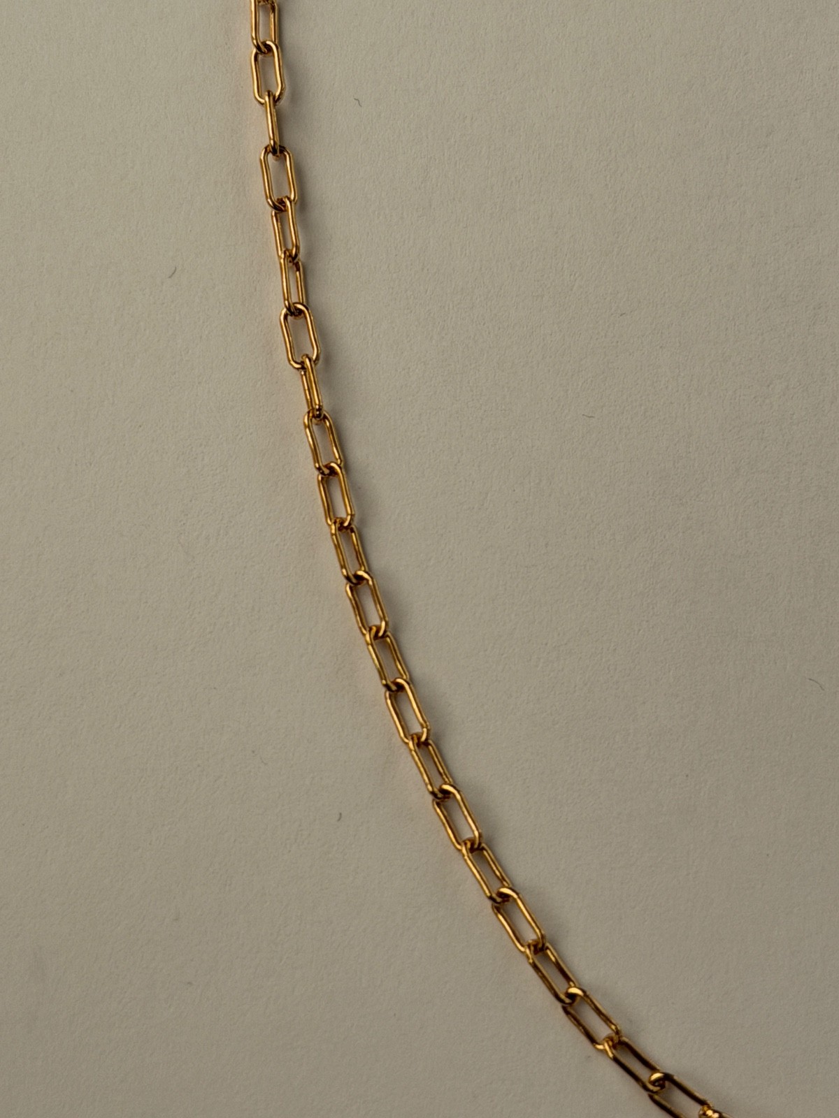 NWT Saint Laurent YSL Rectangular Chain Link Gold Tone Brass Short Necklace $695