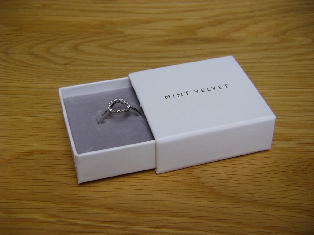 Mint Velvet branded silver plated circle ring