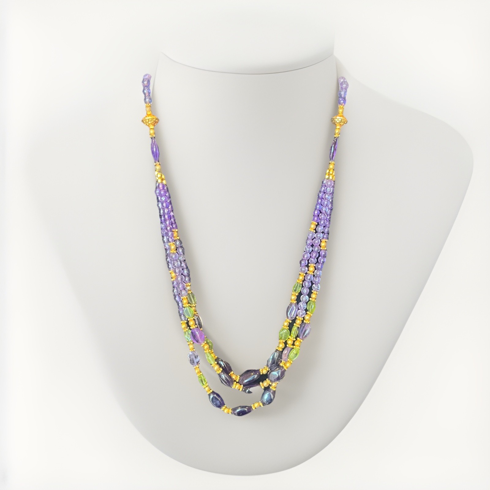 Stauer Fashion Jewelry Flambeaux Necklace with Purple Stones