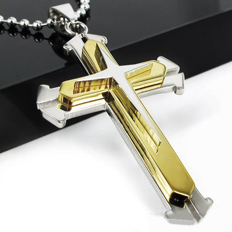 Men Women Stainless Steel Cross Pendant Necklace With Chain Best Gift US FAST