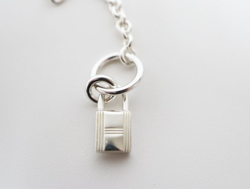 HERMES Amulette Cadena Sterling Silver Bracelet 19.5cm Women’s Unisex from JAPAN