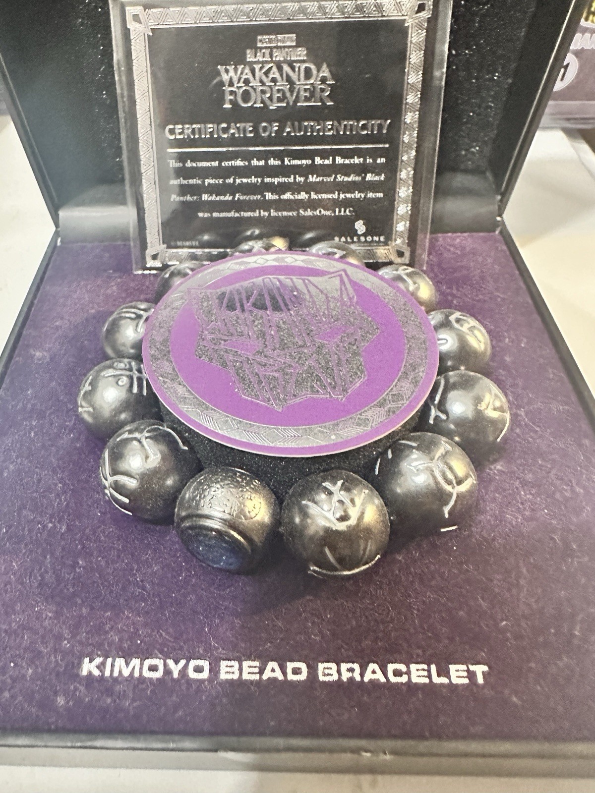 Salesone Marvel Black Panther Wakanda Forever Kimoyo Bead Bracelet Black