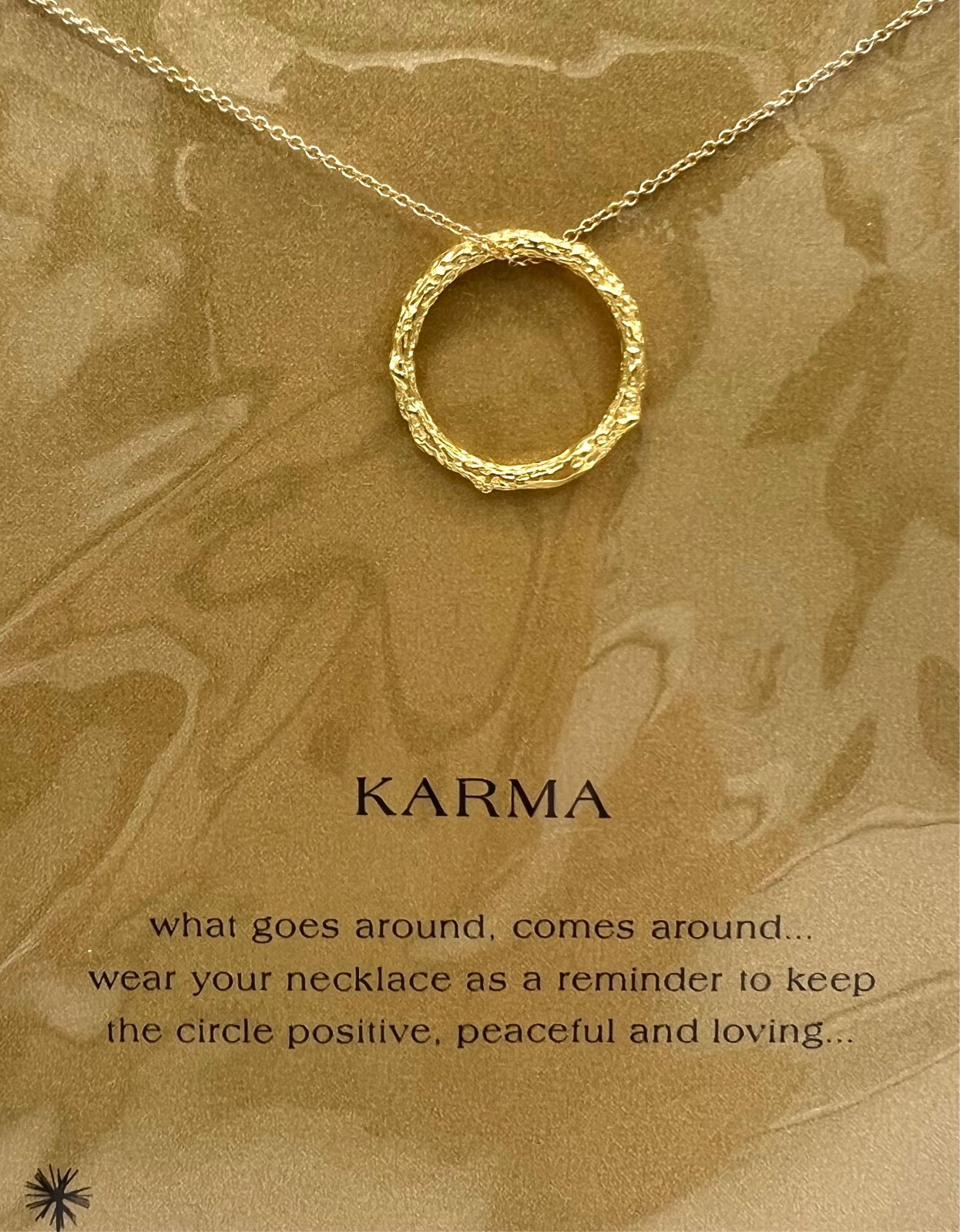 Dogeared KARMA gold dipped charm necklace