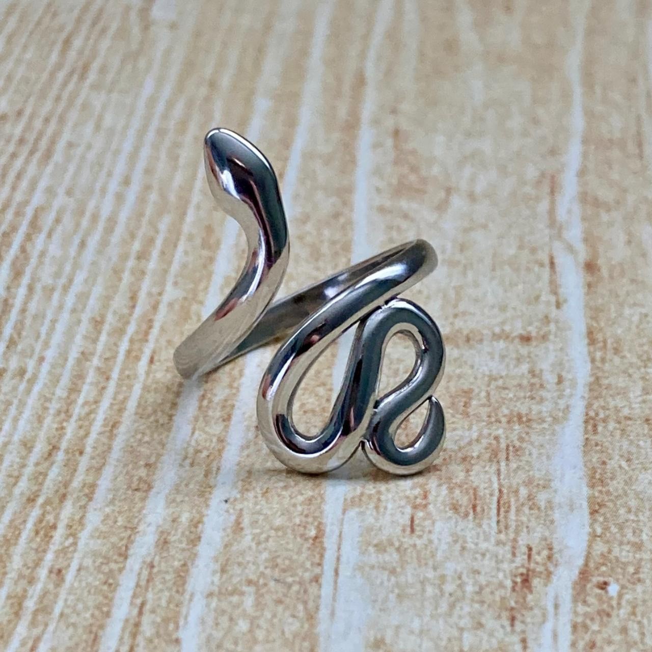 Silver Stainless Steel Snake Ring