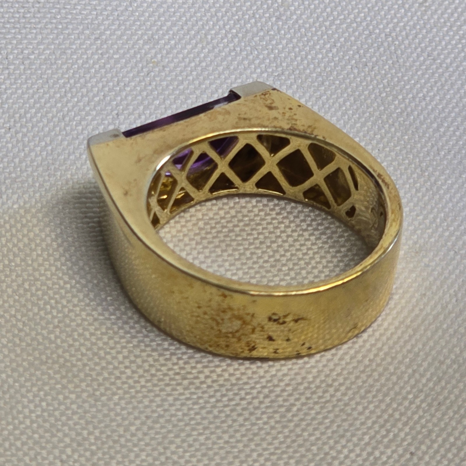 Sterling Silver Gold Vermeil Ring 9.61g Jewelry Size 10 Amethyst Color *READ*