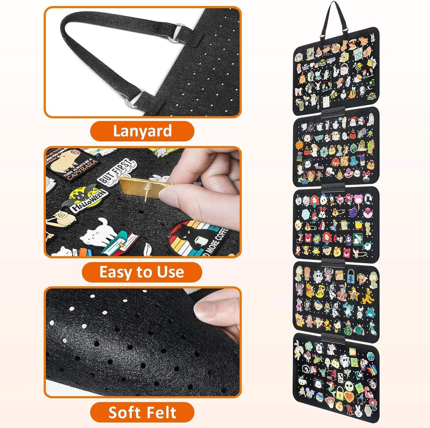 Hanging Pin Collection Display Panel, Detachable Enamel Pin Pages | Badge Collec