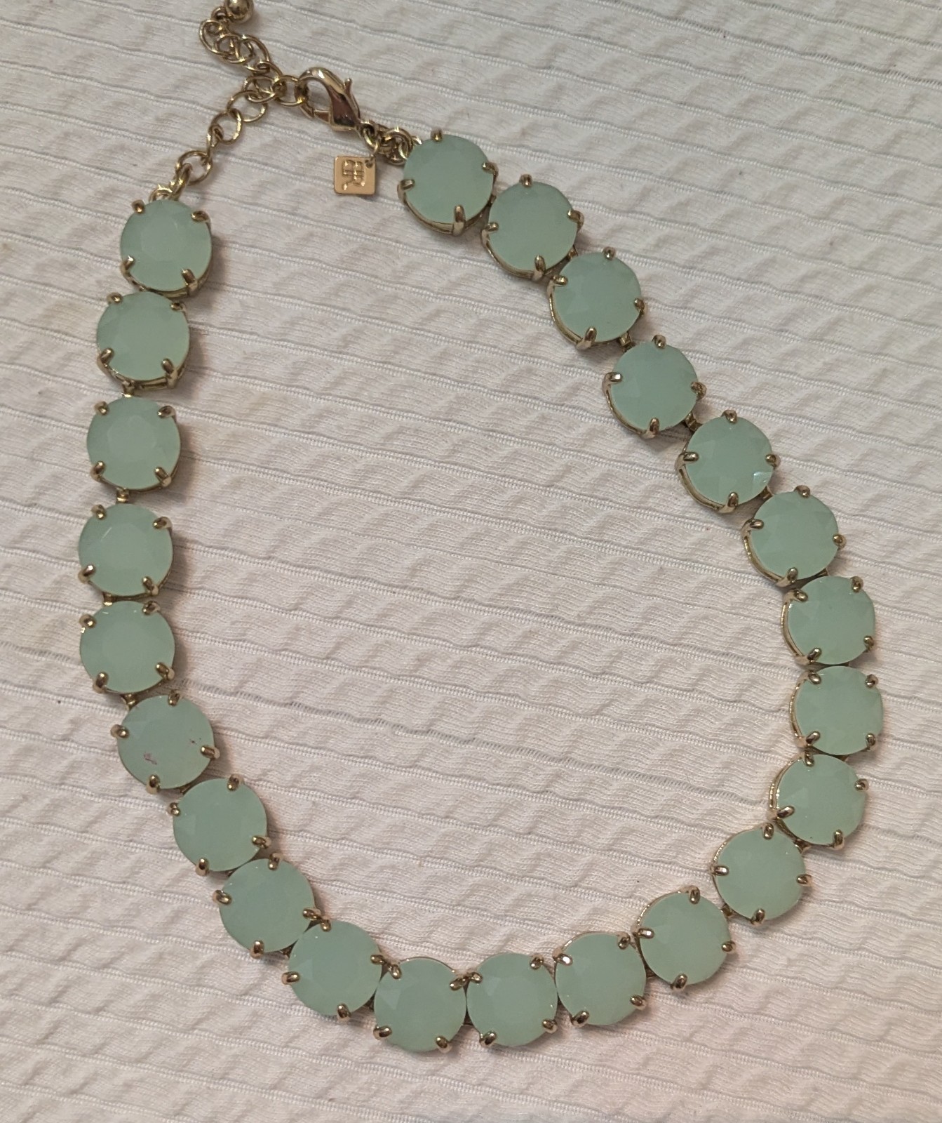 Banana Republic Seafoam Green Faceted Statement Necklace 15-17 Inches