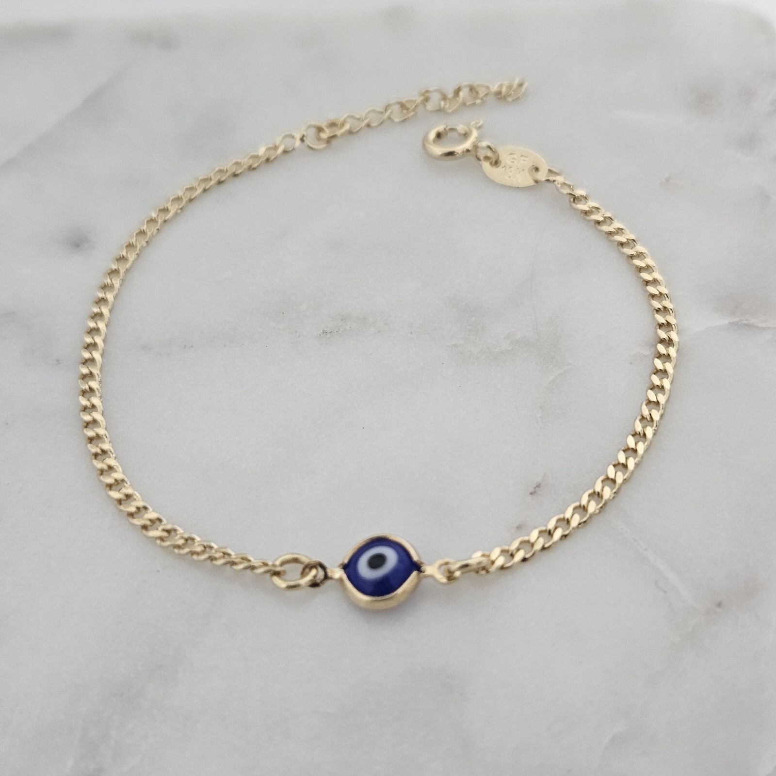 18k Gold Filled blue Evil Eye bracelet Protection bracelet Waterproof bracelet