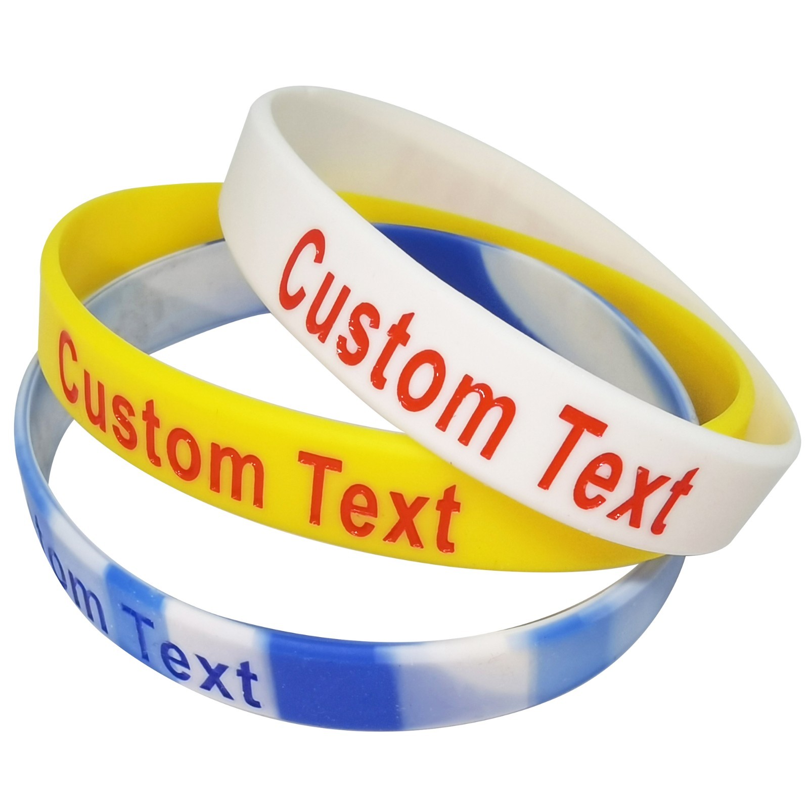 20Pcs Personalized Rubber Bracelets Custom Silicone Wristbands Text Name Gifts