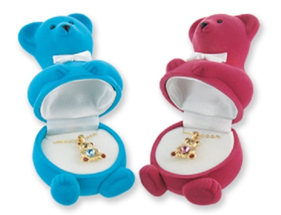 SALE! Teddy Bear December Birthstone Pendant Necklace New FREE SHIP USA