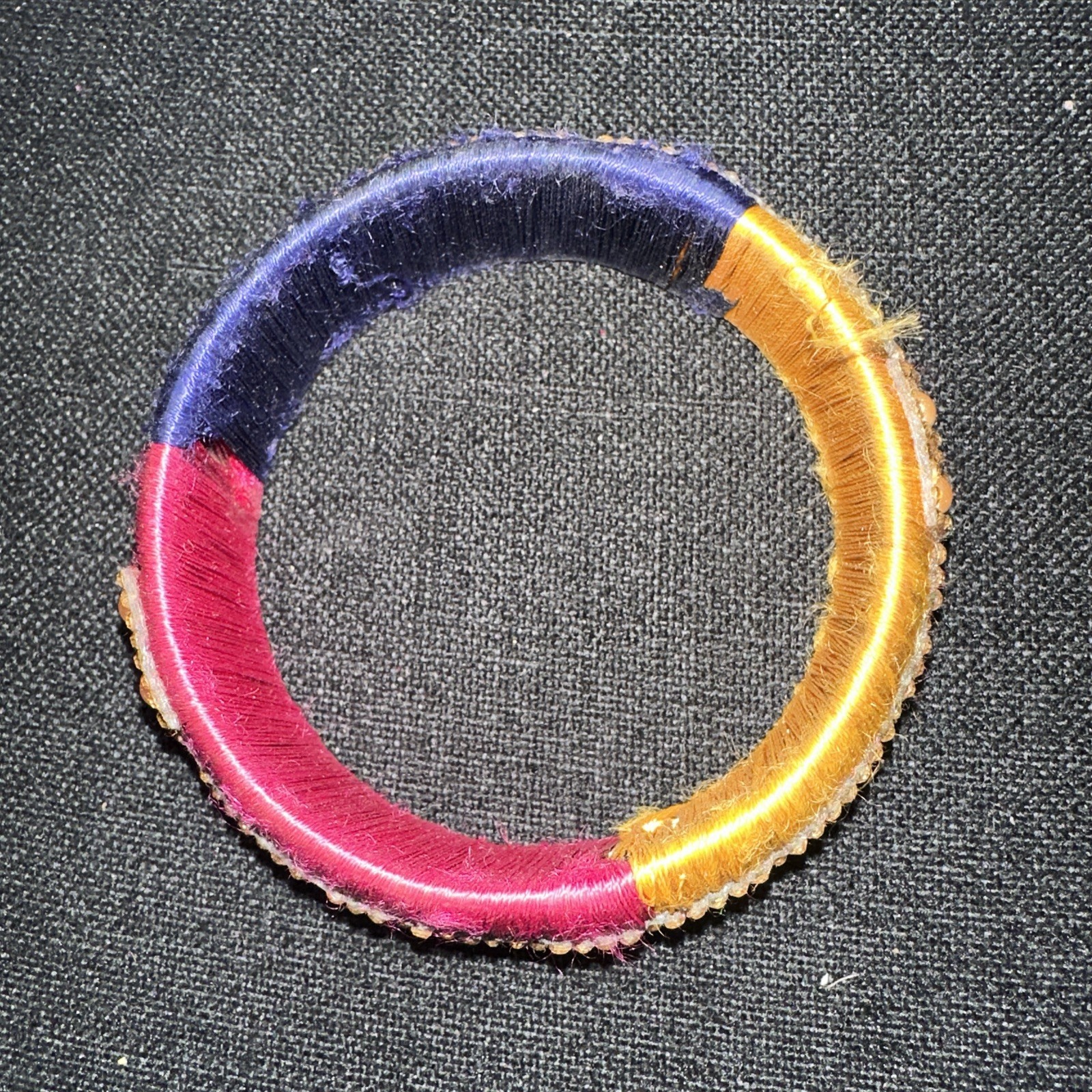 BangleBracelet Multicolor Threaded Set Of 6 – See Pics – Some Thread Damage