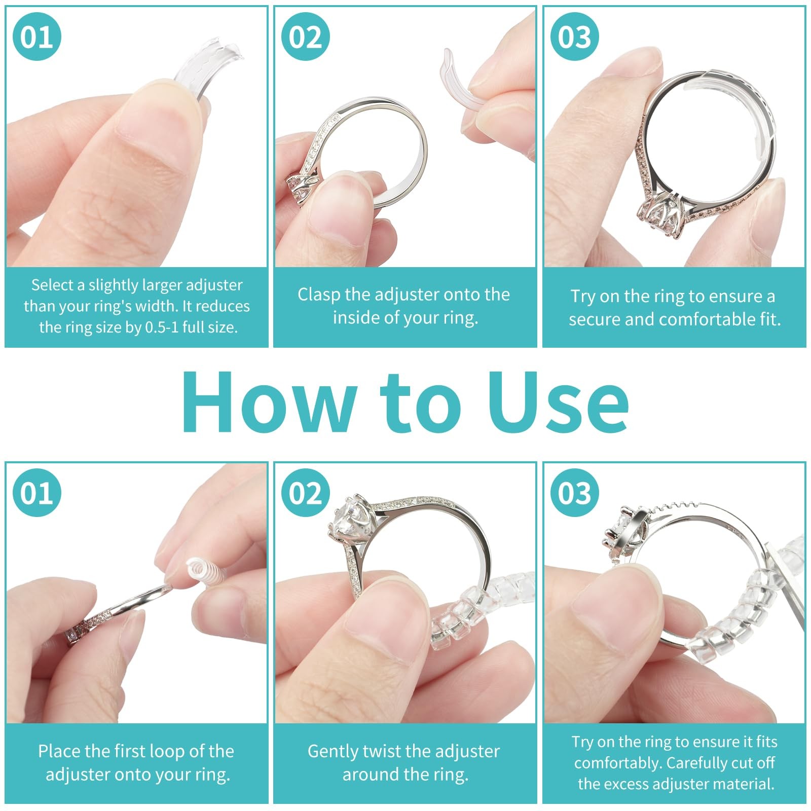 Ring Sizers for Loose Rings 12Pack, 12 Sizes, Ring Guards for Women& Men Loo…