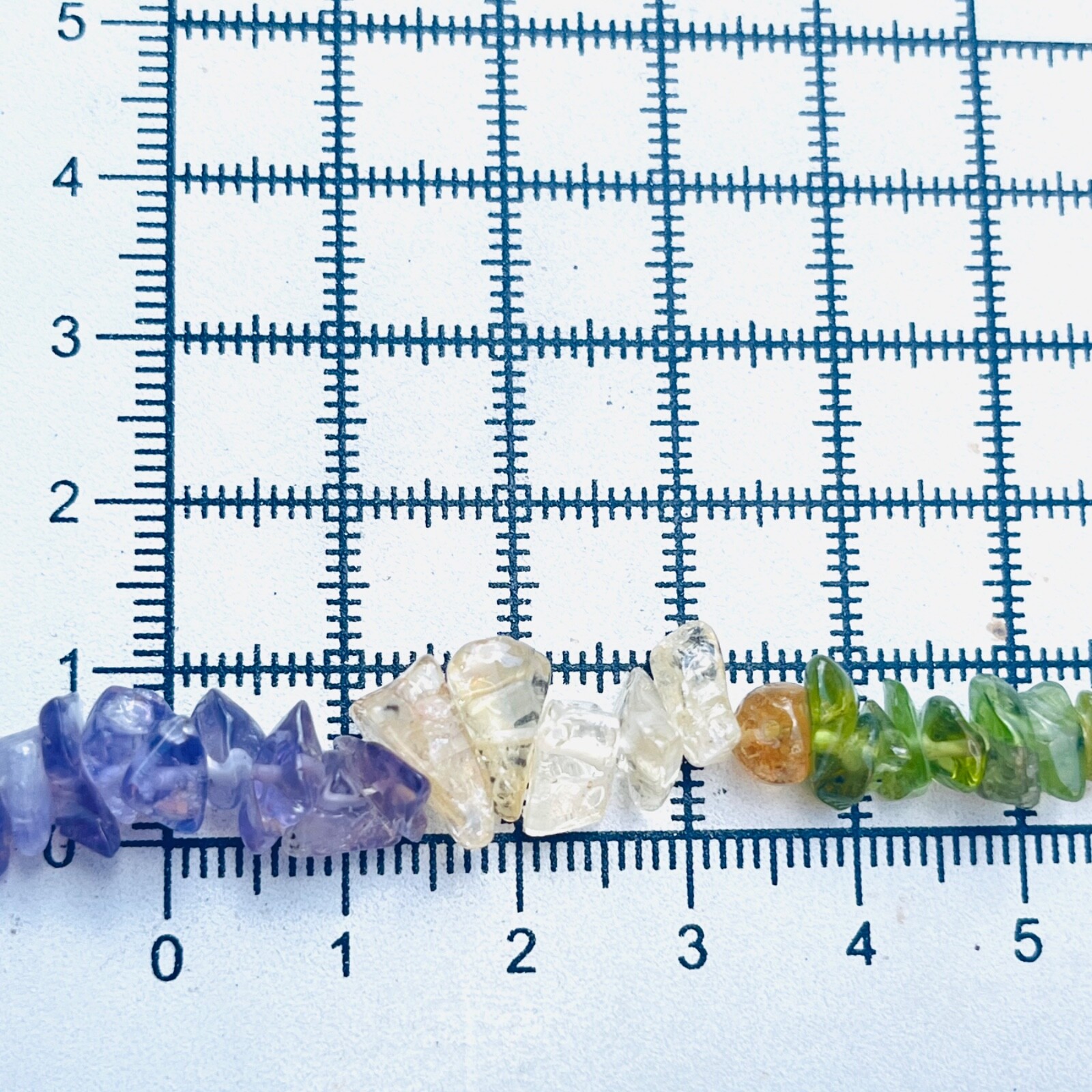 Multicoloured Gemstone Chip Necklace 55cm Long
