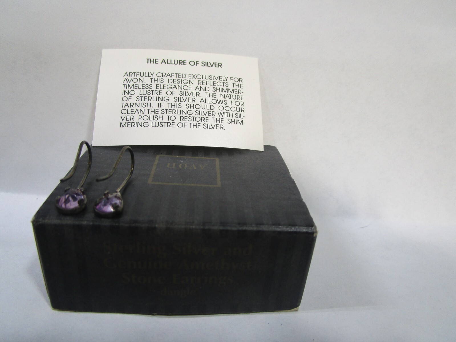 1994 Avon Sterling Silver And Genuine Amethyst Earring