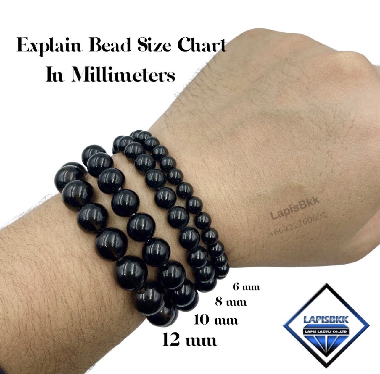 AAA Quality Natural Larvikite Stone Round Beaded Bracelet For Men and Women