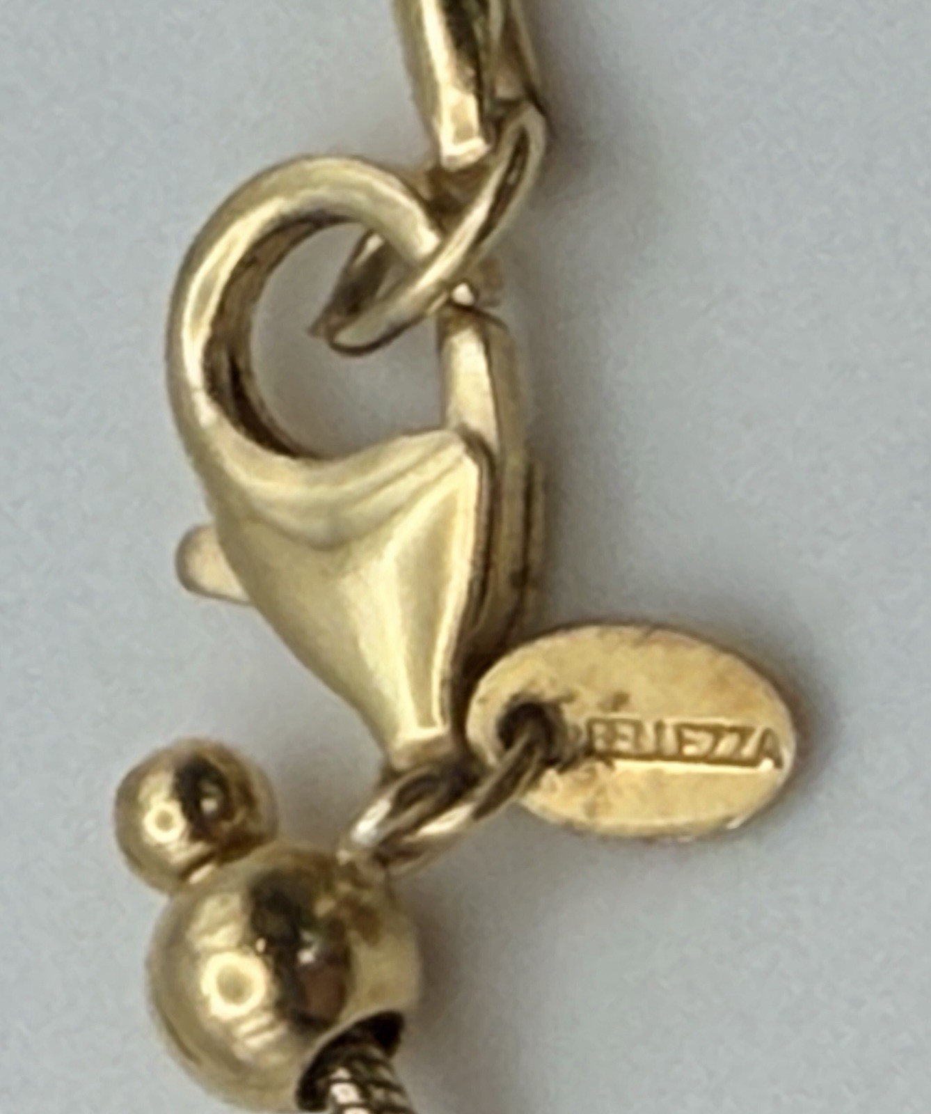 Bezzella ITAOR Necklace 23″ Faux-Saphire Lira Coin Pendant Charm Gold Tone Italy