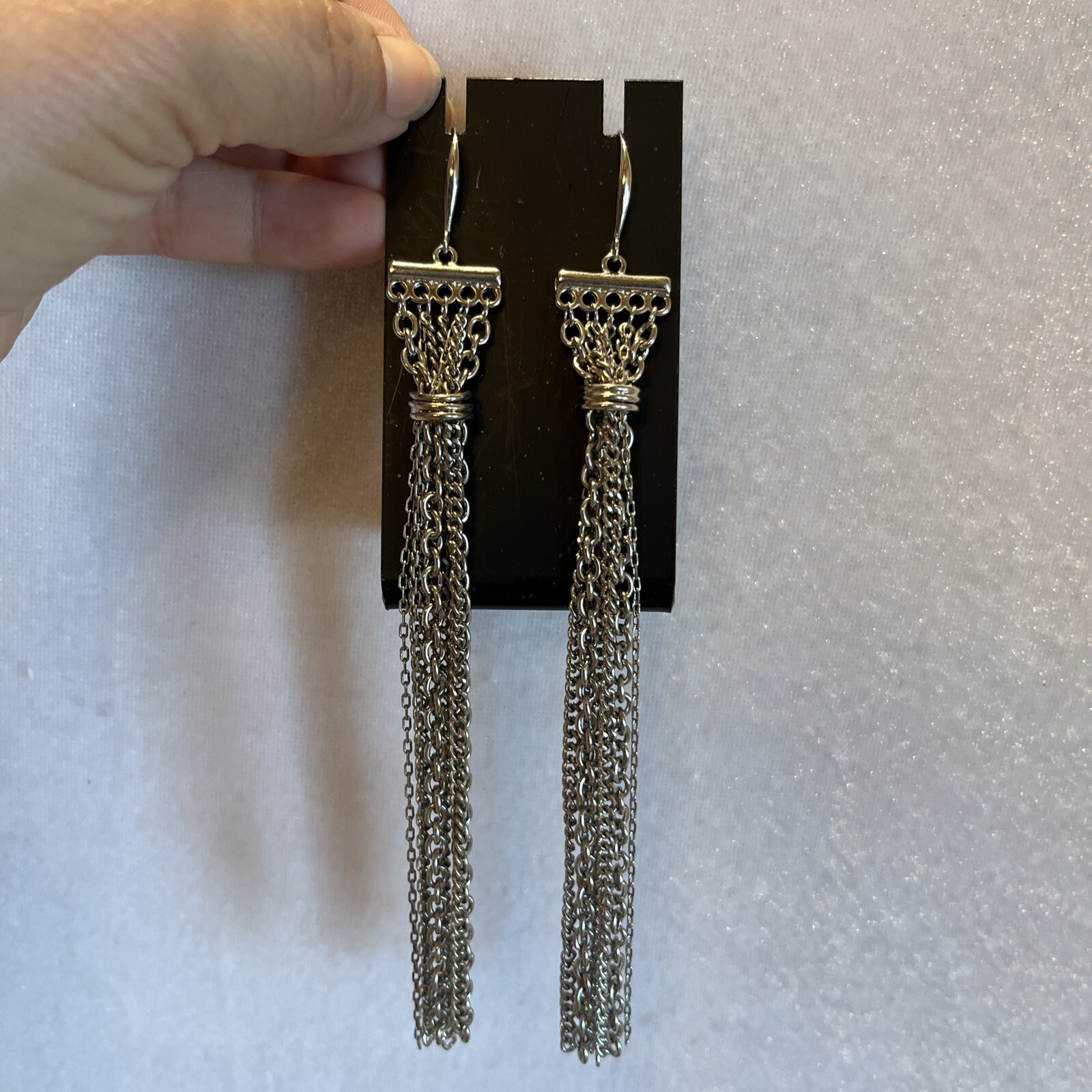 Silver Tone Long Earrings