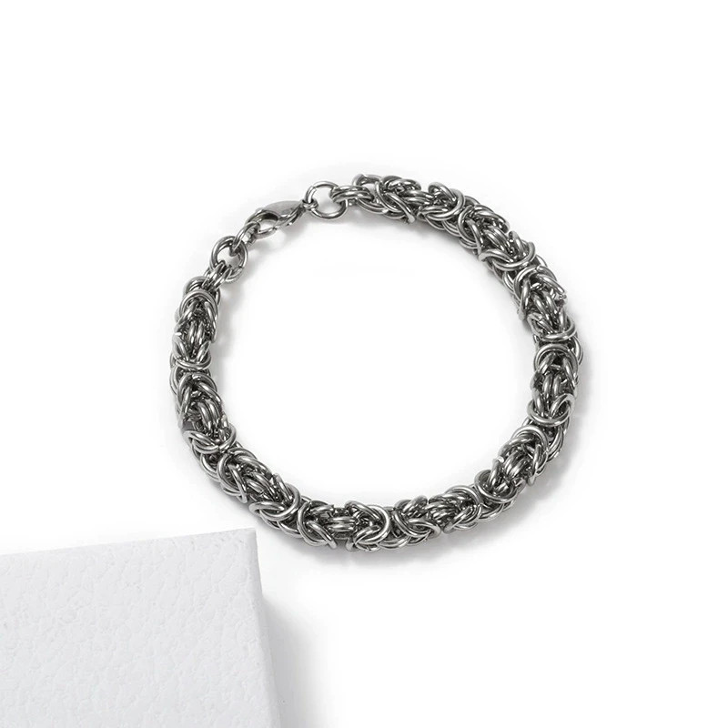 Vintage Silver Plated Alloy Circle Cluster Braided Lantern Chain Bracelet