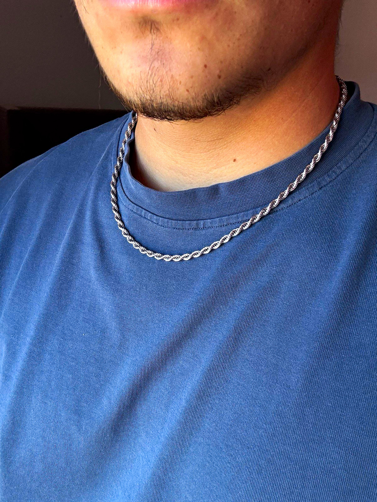 Shop GLD Rope Chain in White Gold – 4mm