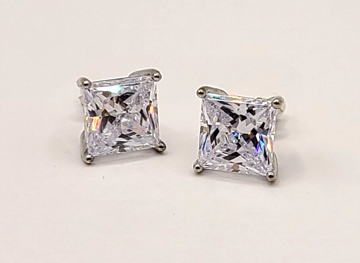 Diamonique 35th Anniversary 3.00 cttw Square Cut Stud Earring