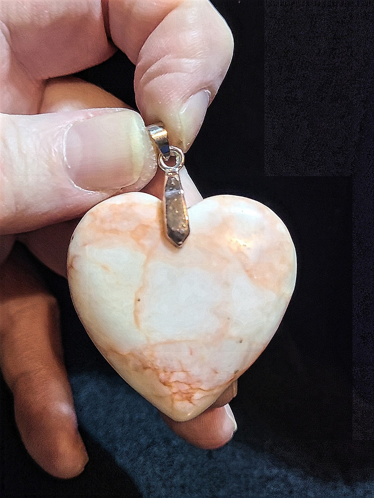 Red Vein Heart Jasper Pendant