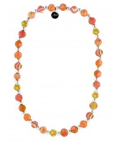 NEW JILZARA PREMIUM Handmade 8mm Clay Beads SUNDRESS ORANGE Petite Necklace