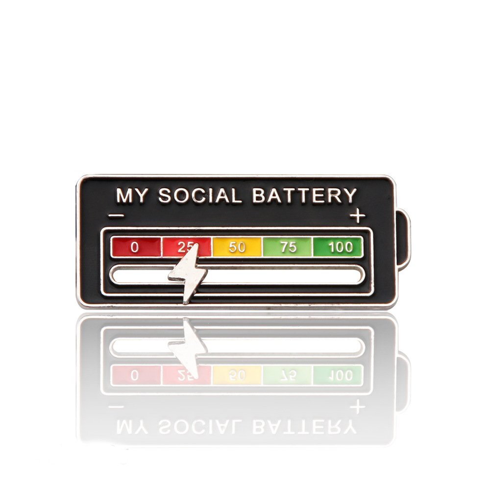 My Social Battery Percentage Enamel Pin | Track Your Energy Level in Style