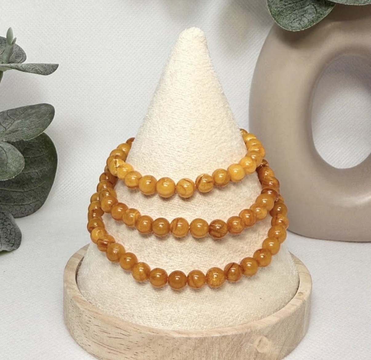 Honey Amber Triple Bracelet 2.2MM