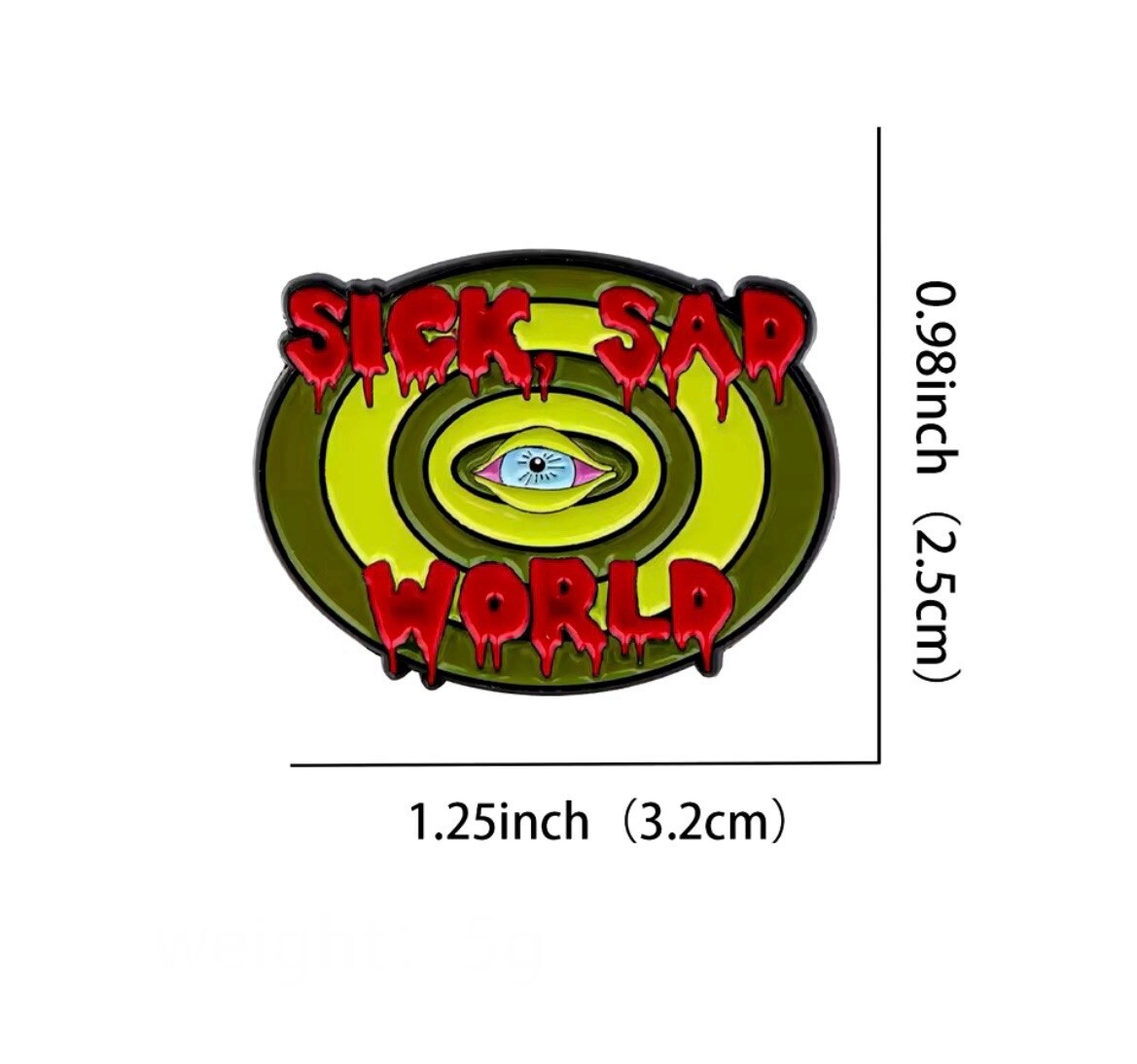 Sick Sad World Pin Single Daria Style Pin Fun Sick Sad Pin Rubber Pin Backer ￼