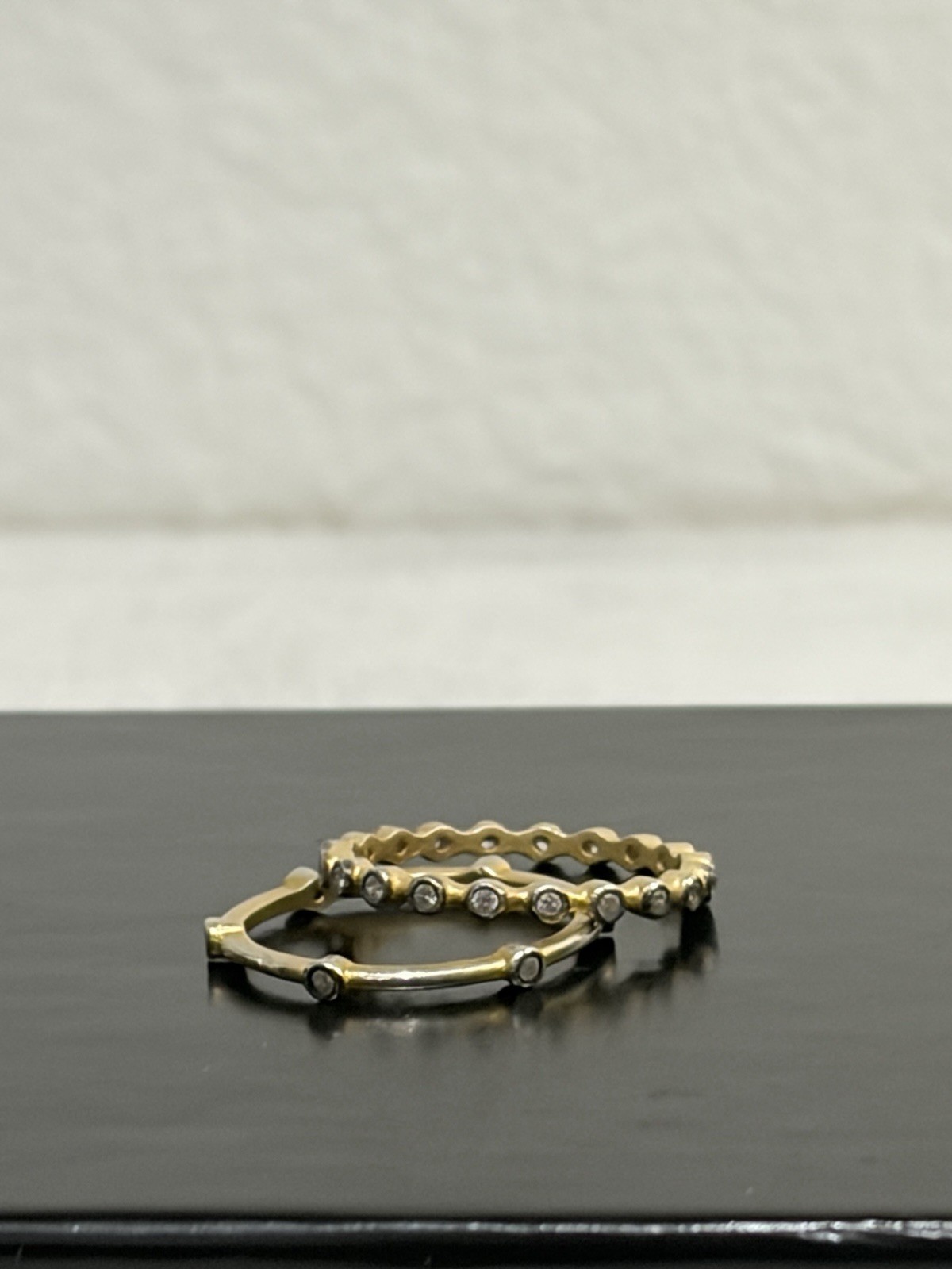 Freida Rothman Two Stacking Rings Sz 6 Sterling Silver 925