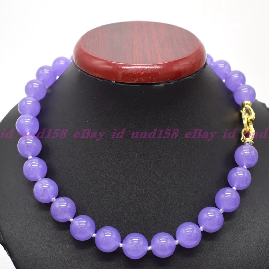 Natural Lavender Jade Jasper Round Gemstone Beads Necklace 16-36 inches AAA+