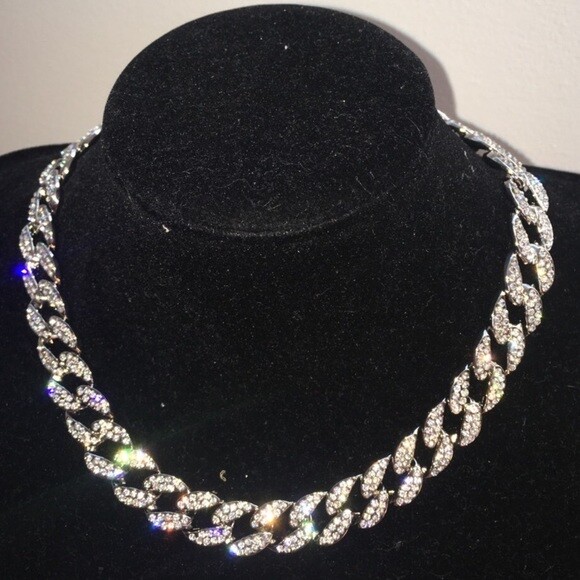 Hip Hop Quavo Full Iced 8.5″, 16″,18″, 20″, 24″, 30″ Cuban Link Choker Necklace