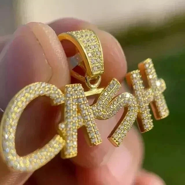 2.00Ct Round Cut Real Moissanite Customize Letter Pendant 14k Yellow Gold Plated