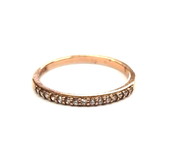 18KGP(Rose Gold) over Sterling Silver 925 CZWedding Band by PAJ -sz 6