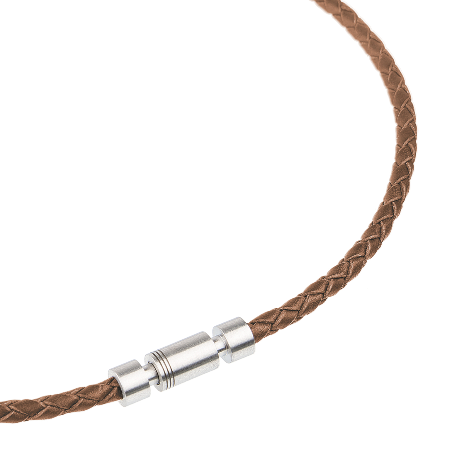 Ernstes Design Leather Necklace K99HB Stainless Steel Length 40 To 19 11/16in