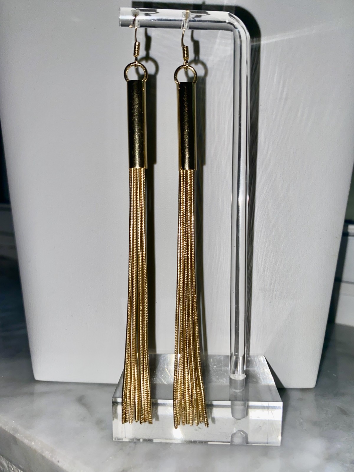 Gold Tone Tassle Earrings