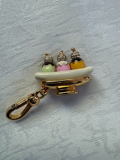 Juicy Couture Banana Boat Pendant –Colorful Birds, Crystals, Free Chain Included