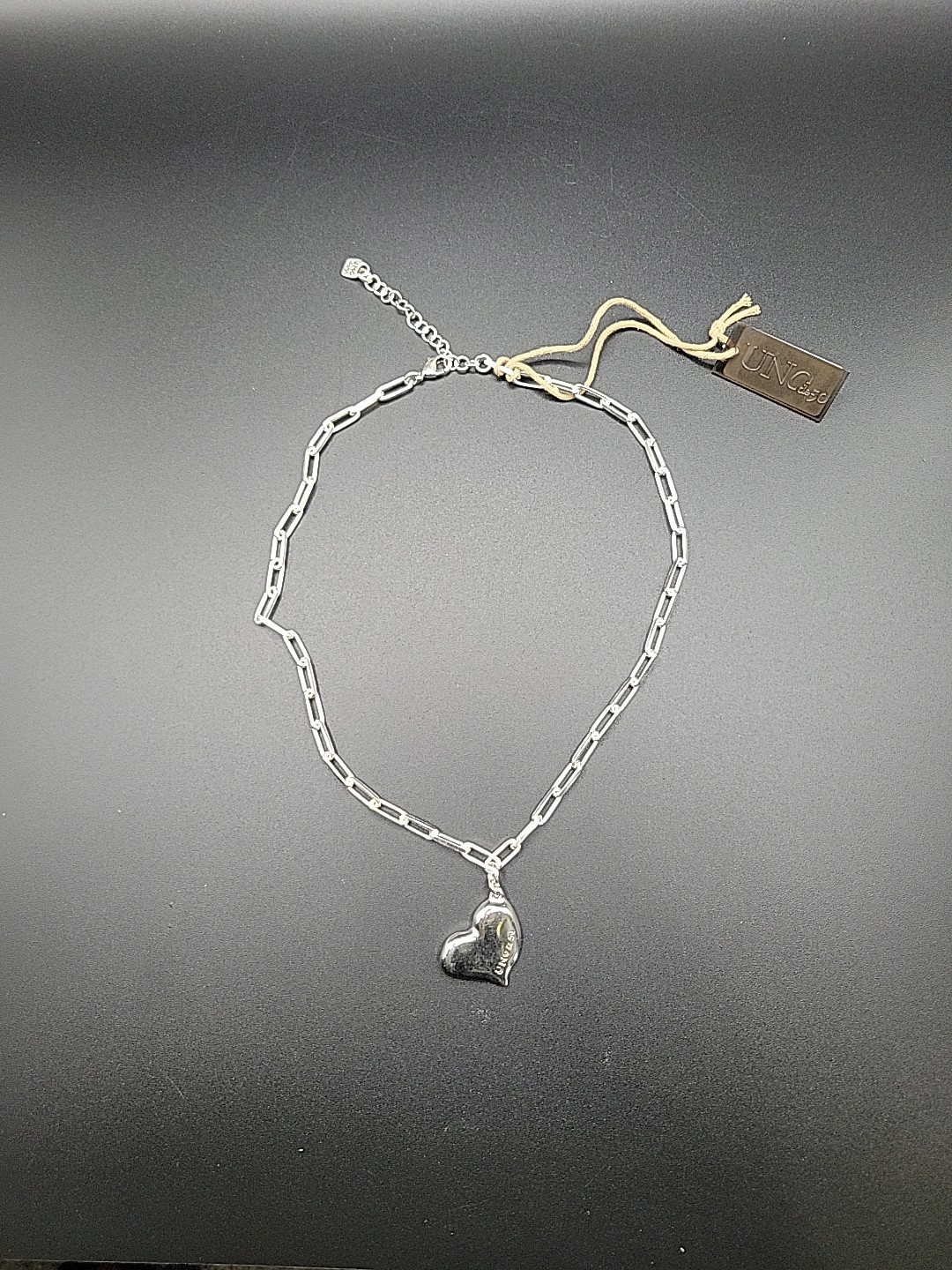 Uno De 50 Link chain necklace with Heart””