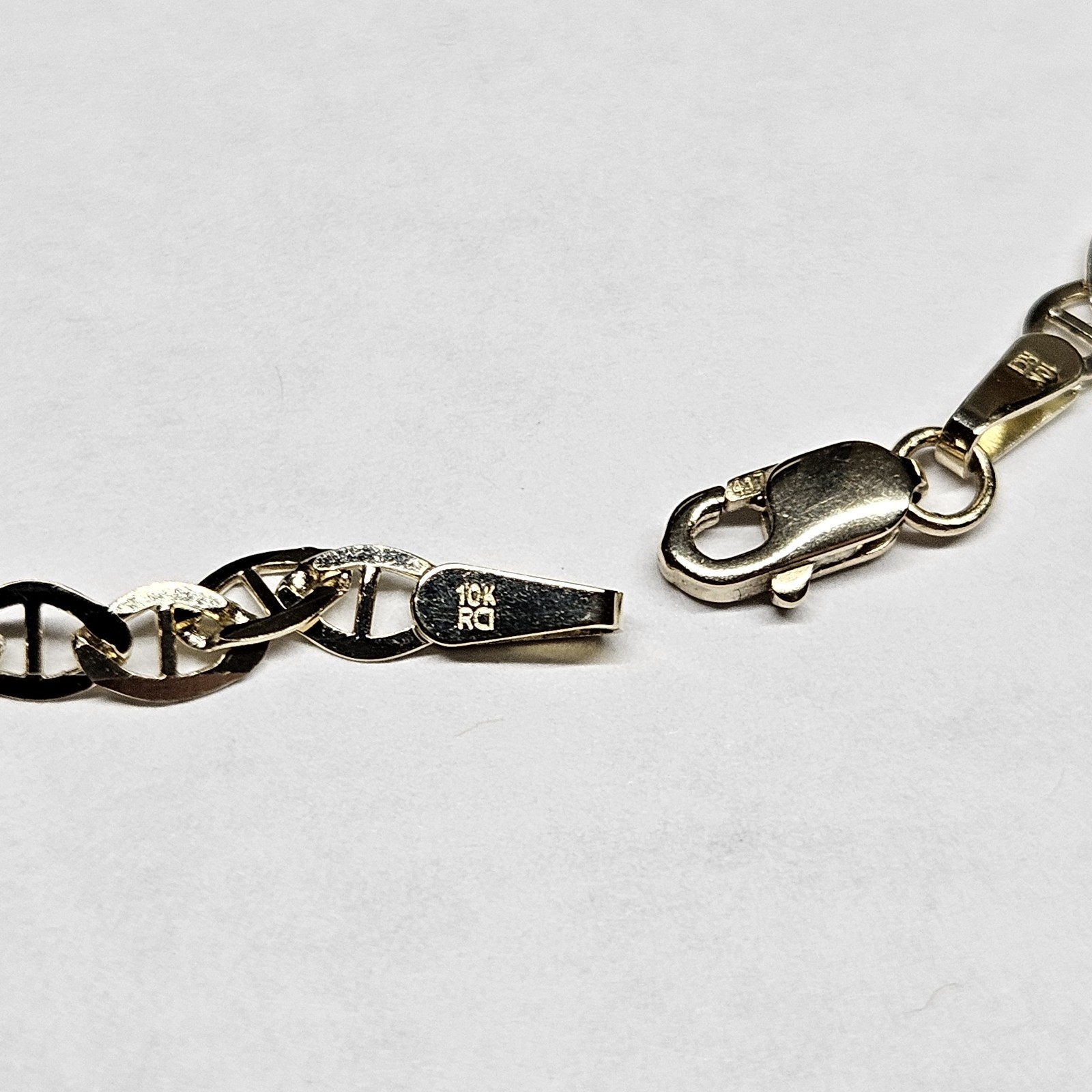 10K Solid Yellow Gold 3.2mm Mariner Link Chain Bracelet 7″ Beautiful!