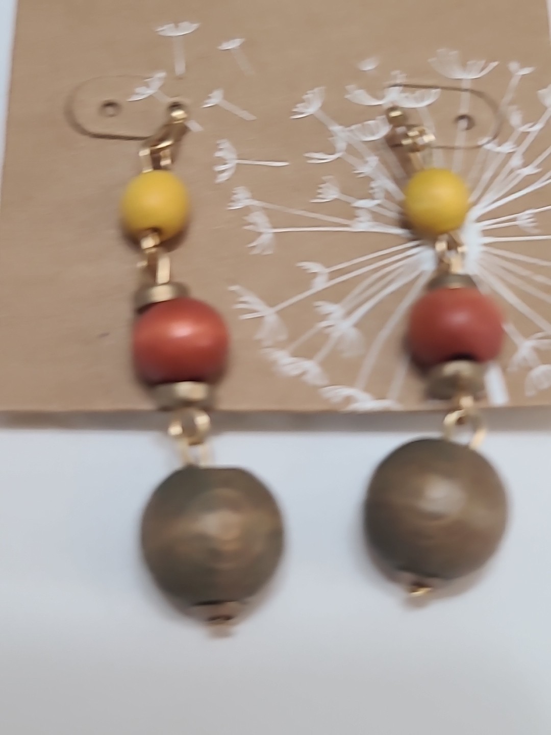 NEW CBOCS Fall Colored (Yellow/Orange/Greenish Brown) Dangling Pierced Earrings