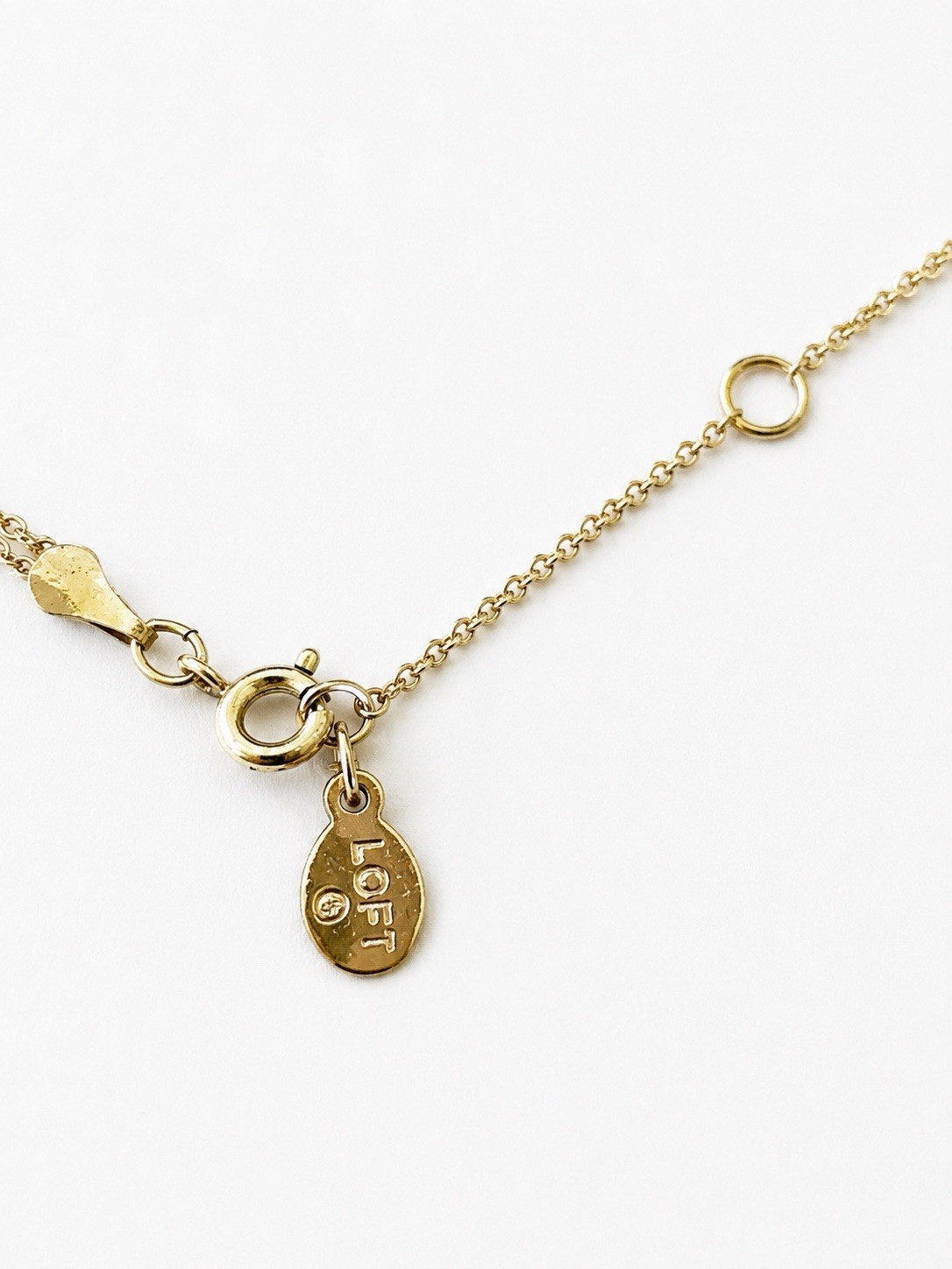 LOFT Twisted Silver Tone Necklace Minimalist Modern Chain Necklace