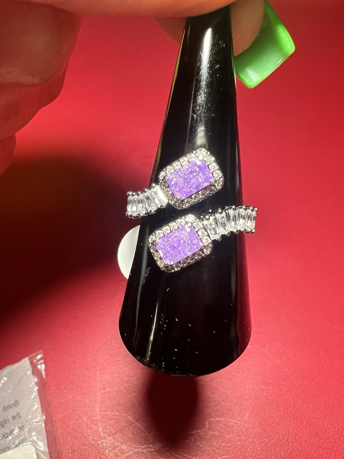 Bomb Party Ring Sz 8 Love’s Labyrinth LC Iris Ice Crystal Hematite Plating