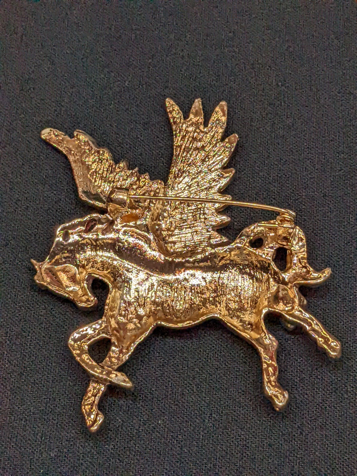 Pegasus Brooch Equestrian Red Enamel Fantasy Festival Ren Fair Pin New