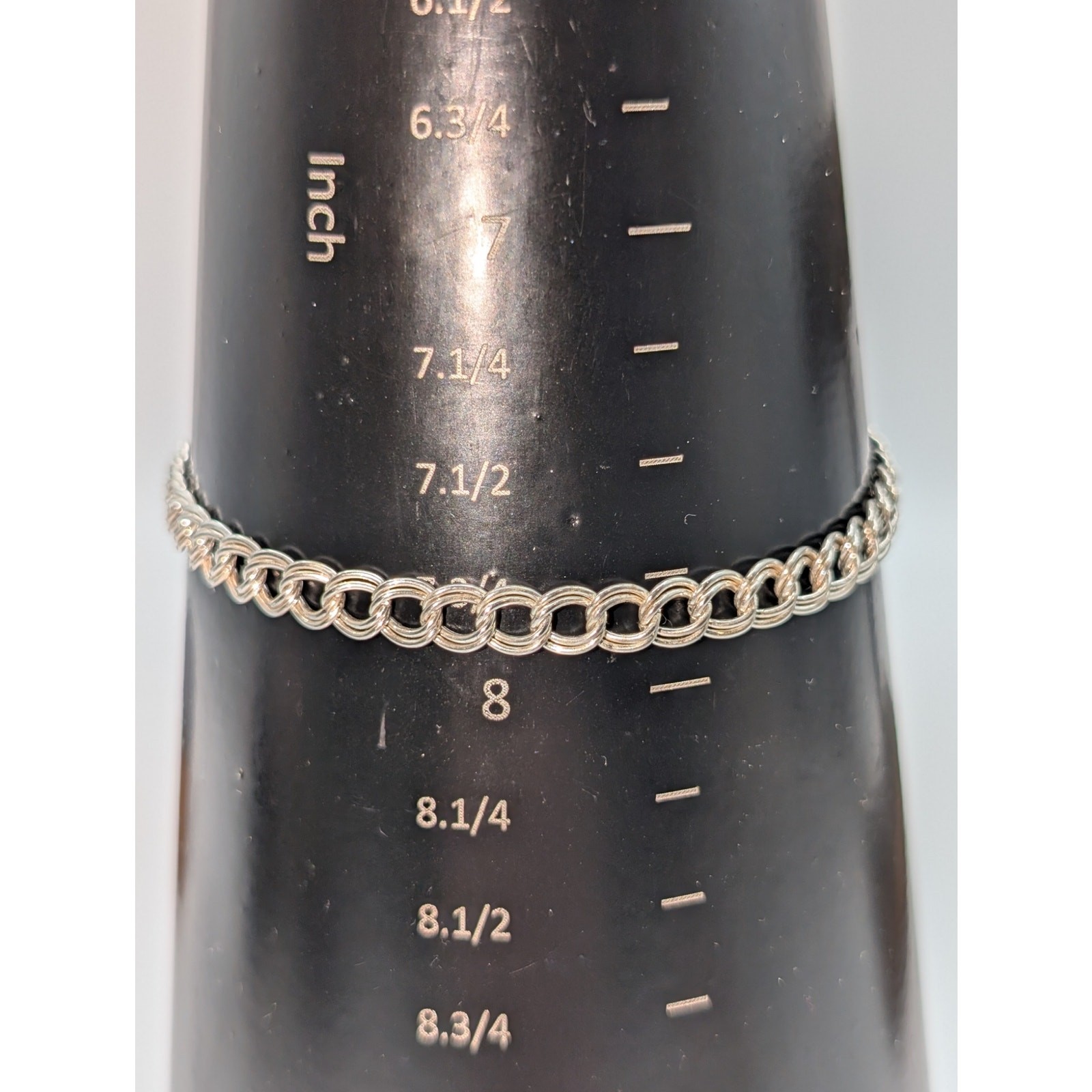 925 Sterling Silver Double Curb Link Chain 5mm 8″ Charm Bracelet