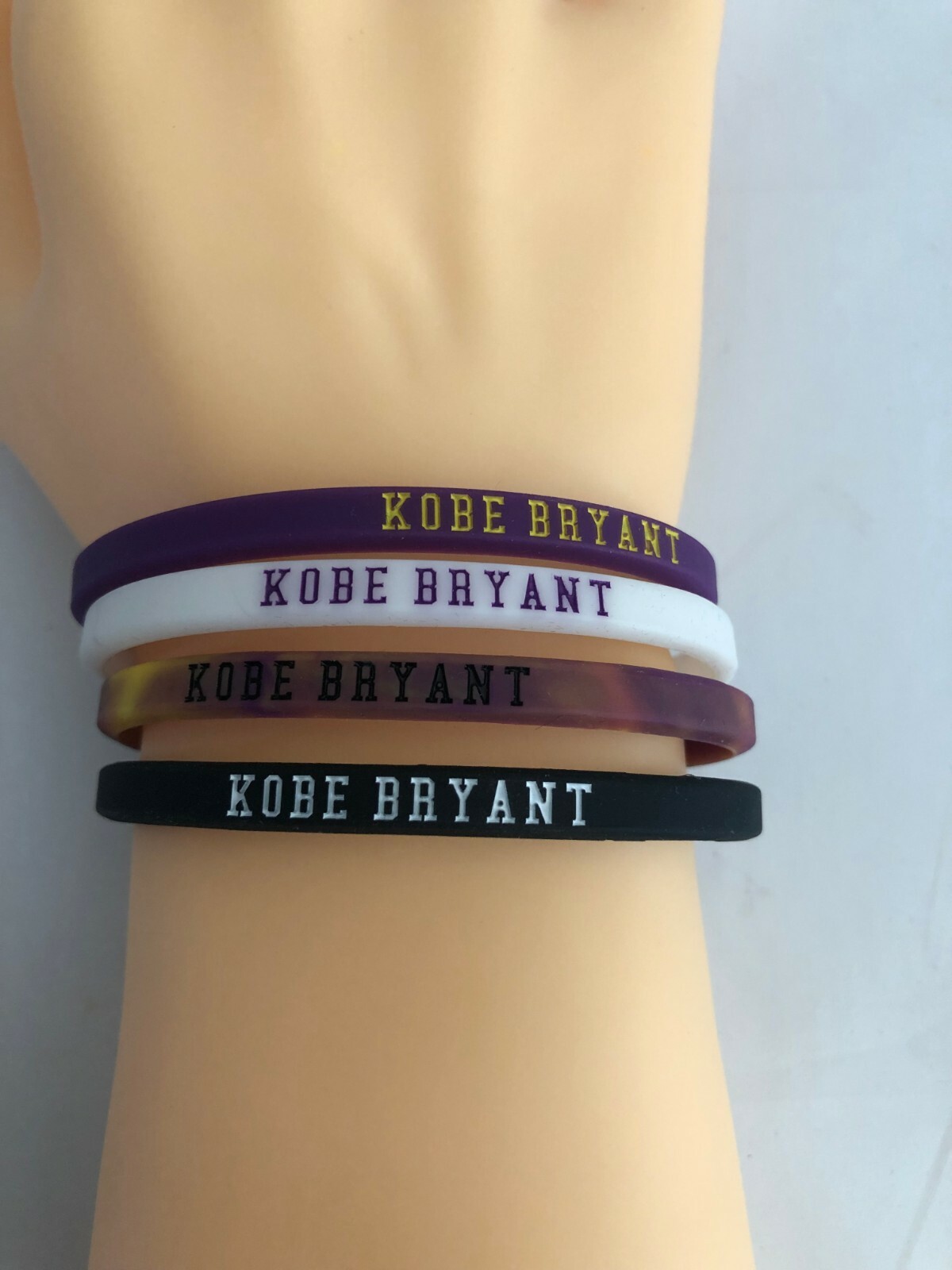 Sports Fans Silicone Wristband Bracelet Jordan , Kobe- 4 Pieces Assorted Color