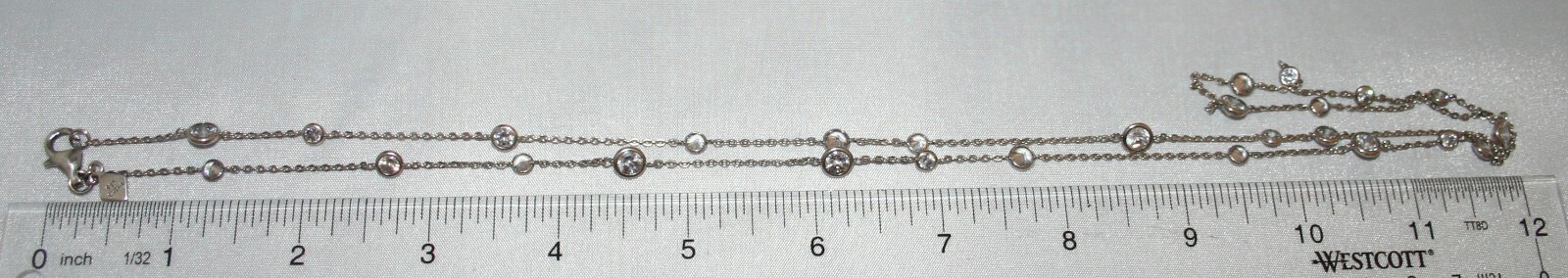 Silpada Sterling Silver “Scattered Stars” Cubic Zirconia Long Necklace N2152 32″