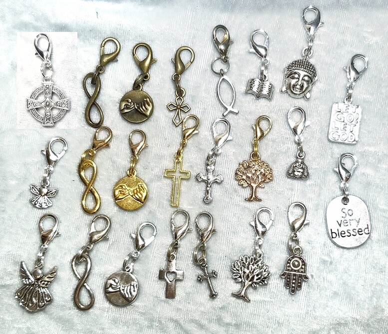 Faith Religious Clip-on Charms for Backpack Purse Zipper Stocking Stuffers