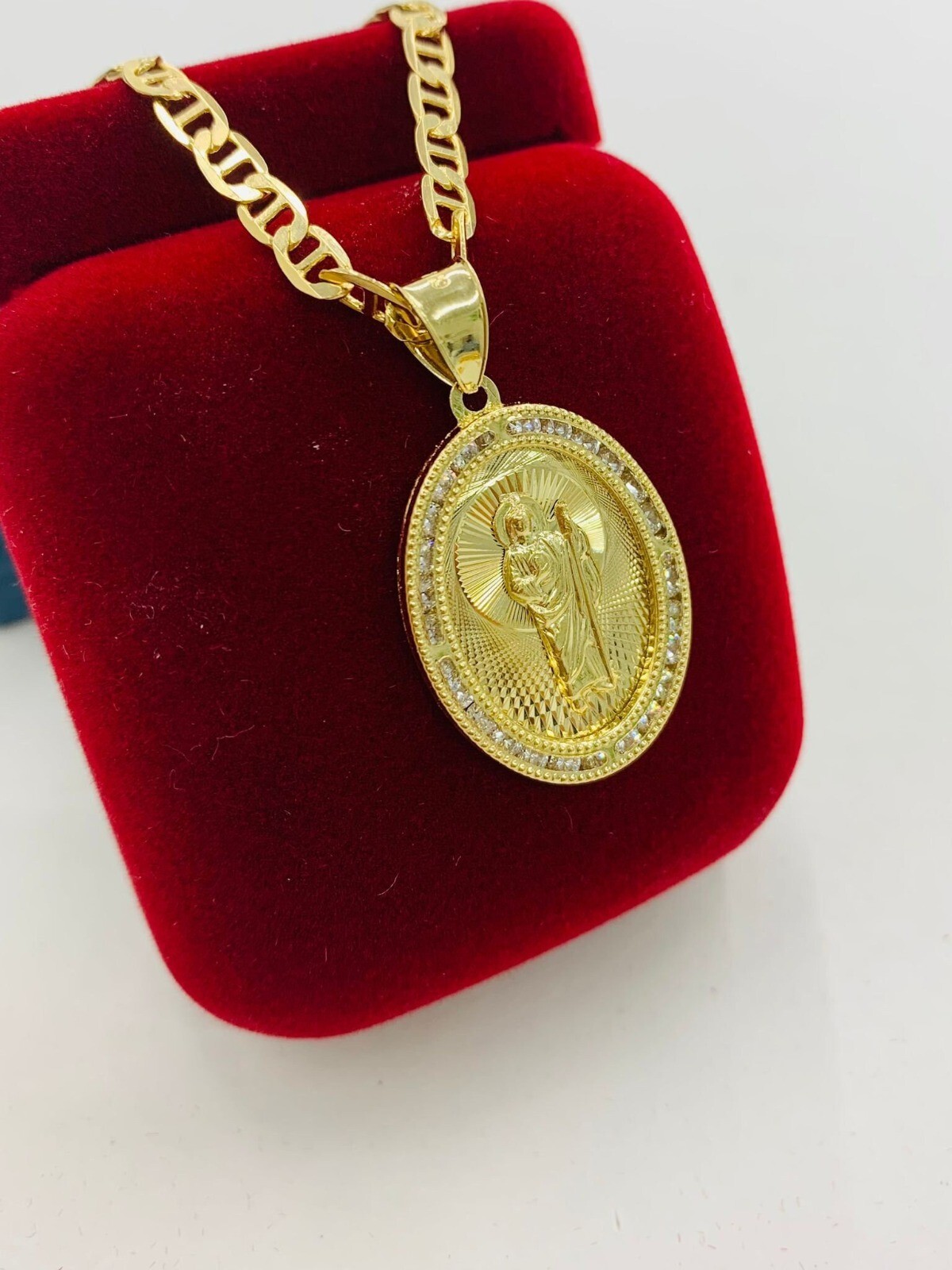 St Jude Chain Mariner Link 14K Necklace Pendant 24″ Gifts Catholics For Adults