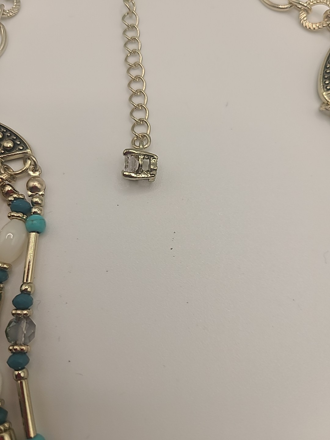 Signed Crown Charm 7 Layer Necklace Classic Style