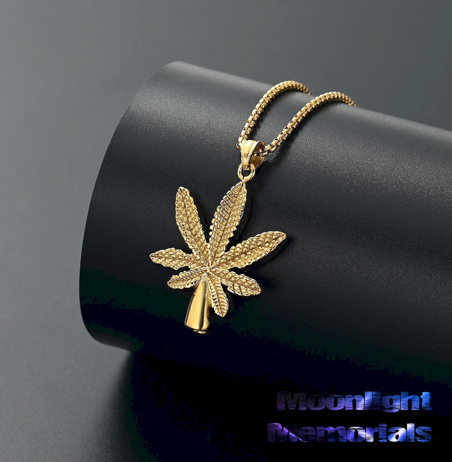 New Leaf Marijuana Weed Urn Ashes Cremation Keepsake Memorial Necklace